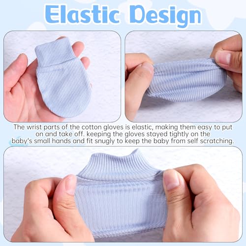 Josojoou 8 Paar Fäustlinge Baby Handschuhe Neugeborene(0–6 Monate) Elastische Kratzfeste Kleinkind Atmungsaktiv Weiche Babyfäustlinge Babygeschenke für Jungen und Mädchen