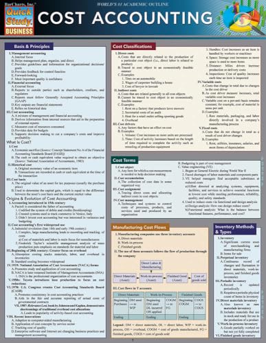 Cost Accounting QuickStudy Laminated Reference Guide