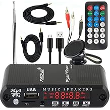 Bluetooth Audio Receiver FM Radio,MP3 Digital Player,LED 4-Digital Display,SD Card/USB Playback 3.5mm Audio OutputBlack