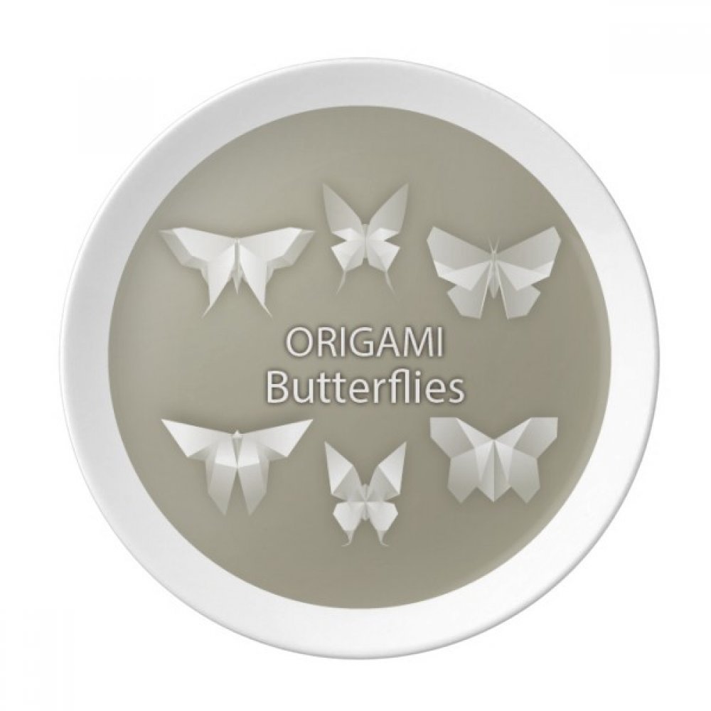 Assiette cadeau en porcelaine design papillon origami 20,3 cm