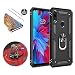 Produktbild Finemoco Hülle für Xiaomi Redmi Note 7 Pro Handyhülle,360 Grad Drehbar Metall Ringhalter Cover Schwarz Rugged Hart PC Schutzhülle Silikon TPU Bumper Case 2 In 1 Handytasche + Panzerglas Schutzfolie