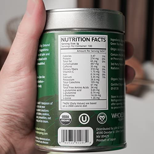 Midori Spring Organic Authentic Japanese Ceremonial Matcha Powder Radiation Free, Usda Organic, Kosher, Vegan #TOP1