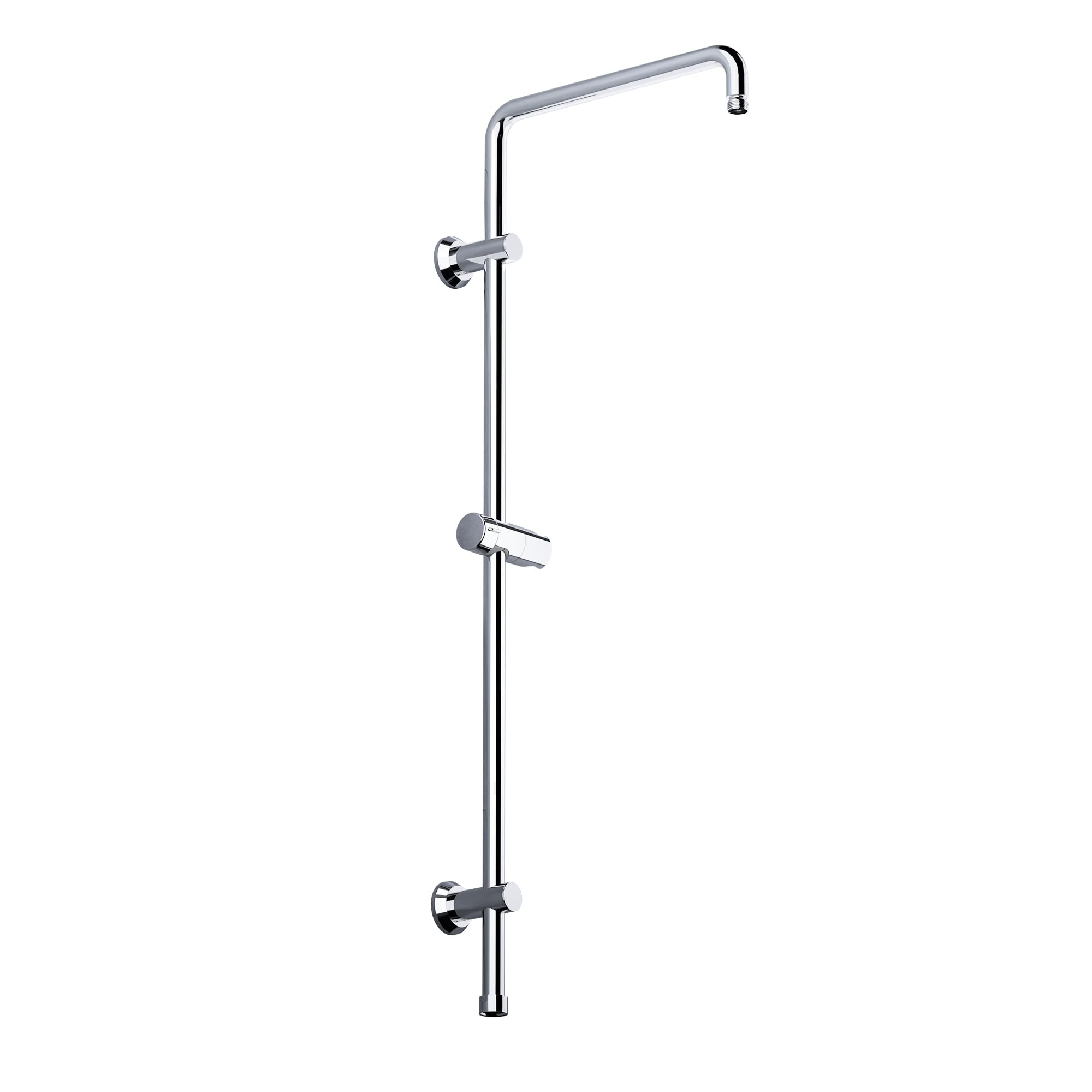 JOHO Barre de douche en acier inoxydable, Colonne de douche avec Support mural réglable compatible avec les trous de perçage existants, 91 cm avec support de douchette, Chromé