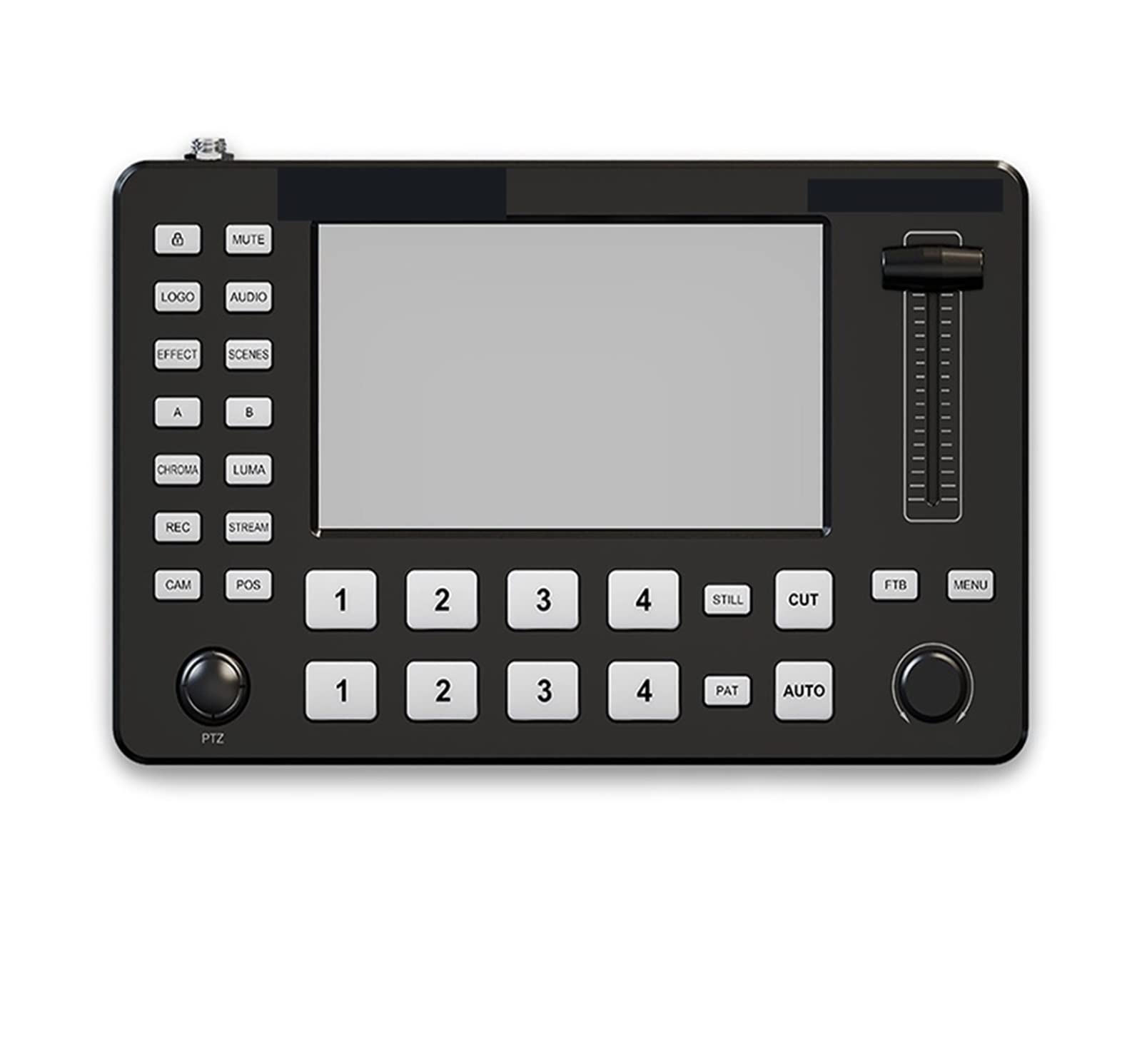 C1 5-calowy 4-kanałowy przełącznik wideo Ekran Full HD Przełącznik na żywo Push Streaming/Recording Live Streaming, do laptopa, telewizora, projektora, wyświetlacza