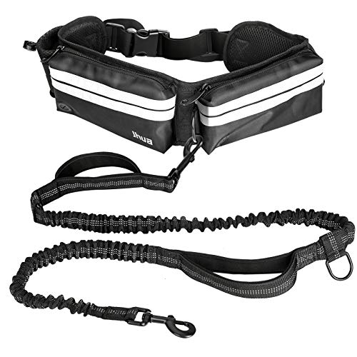 Guinzaglio Mani Libere Per Cani - Anti-tiro, Riflettente, Con Tasca, Per Corsa E Jogging - Foto 2