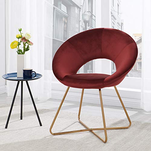 Modern Chair Velvet Chairs Waiting Room Accent Chairs with Golden Metal Frame Legs