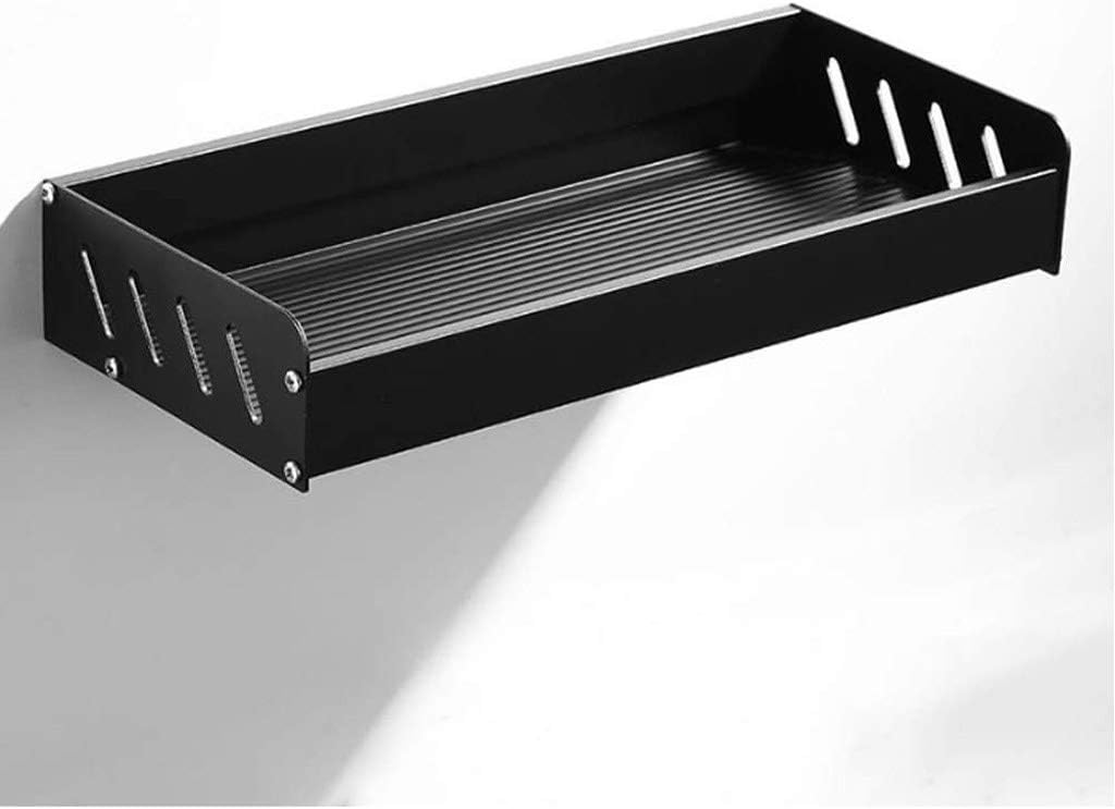 Bathroom Shelf Bath Shower Aluminum Black Corner Wall Mounted Kitchen Storage Holder