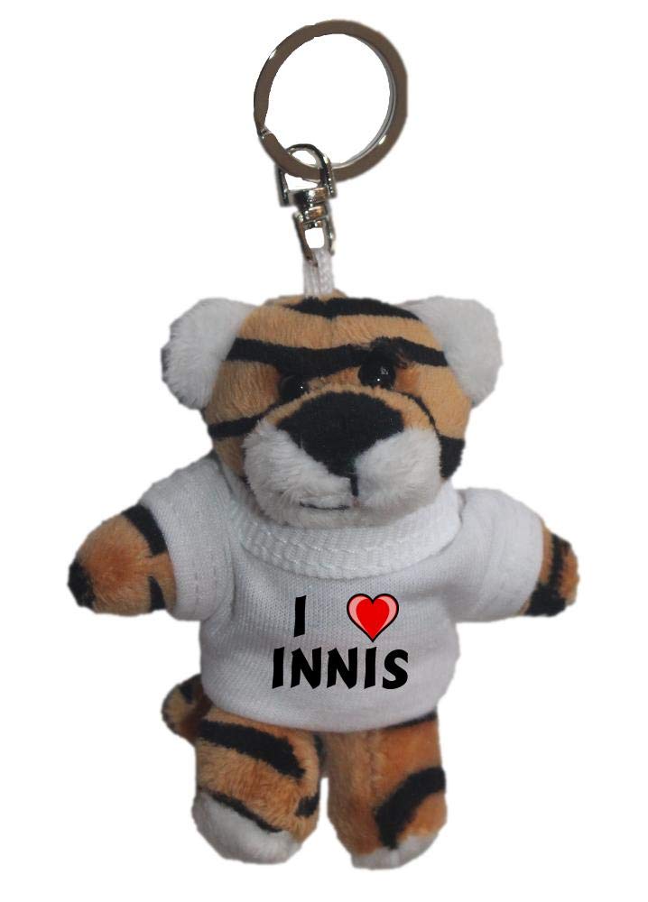 Shopzeus Tiger Plush Keychain with I Love Innis (first name/surname/nickname)