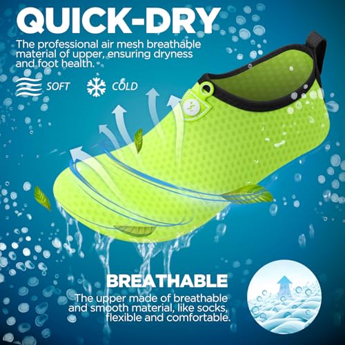Image of SIMARI Water Shoes for Women Men Swim Aqua Socks Beach Pool Essentials Barefoot Surf River Boat Kayak Sea Yoga Sand Exercise Sport Accessories Breathable Quick-Dry Adult Youth Kid Size SWS001