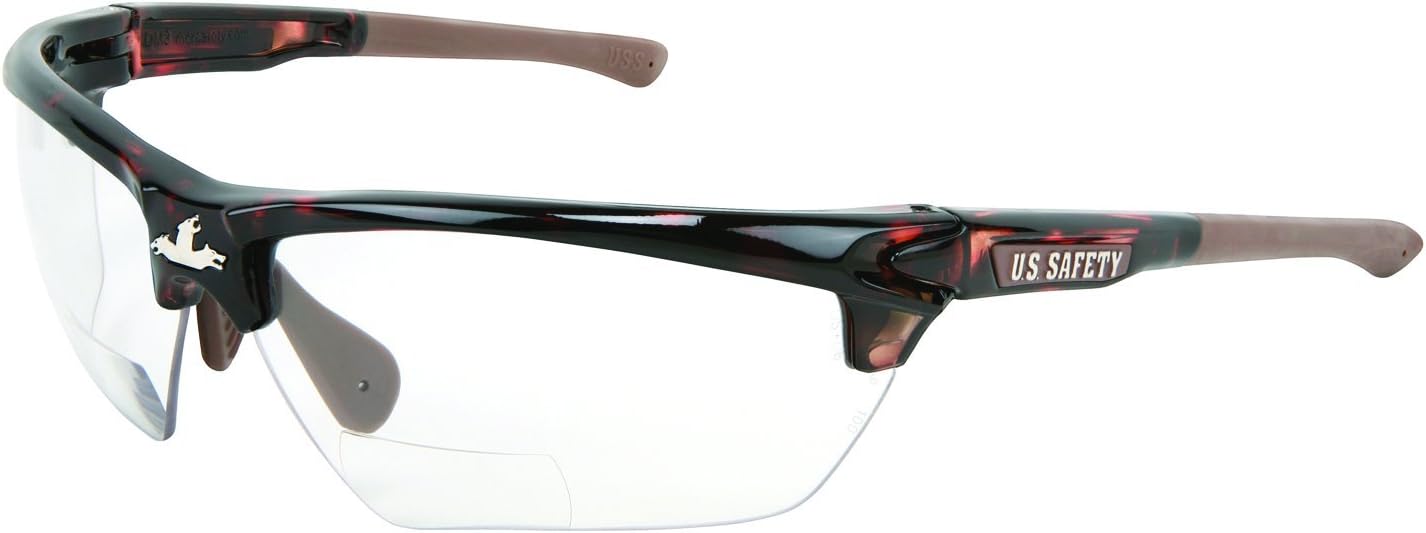 MCR Safety DM13H10PF Dominator DM3 1.0 Diopter Safety Glasses with Clear Lens