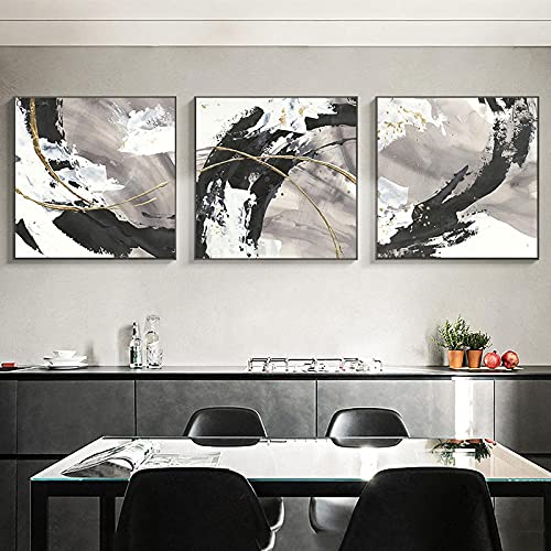 Toile abstraite salon scandinave deco murale grand format sans cadre
