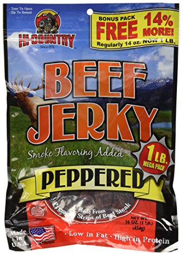 Hi-Country Beef Jerky, Peppered, 16-Ounce Value Pack