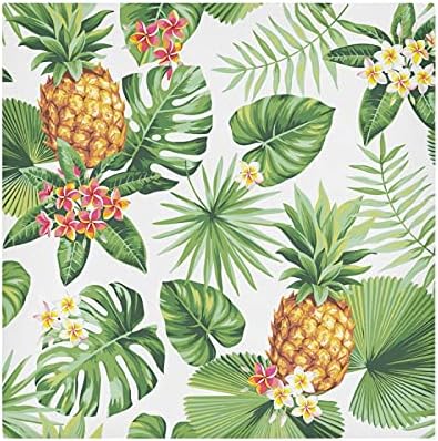 stargrass Table Cloth Napkins Tropical Leaves Pineapple Set of 6, Washable Reusable Dinner Napkin, Table Decor for Kitchen, Cocktail Party,Wedding, Banquet, Holiday (20 x 20 in)