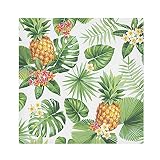 stargrass Table Cloth Napkins Tropical Leaves Pineapple Set of 6, Washable Reusable Dinner Napkin, T
