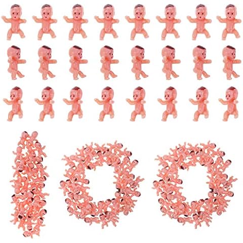 selizo 100pcs Tiny Plastic Mini Babies for Baby Shower Games and Ice Cubes (1 Inch) Cover