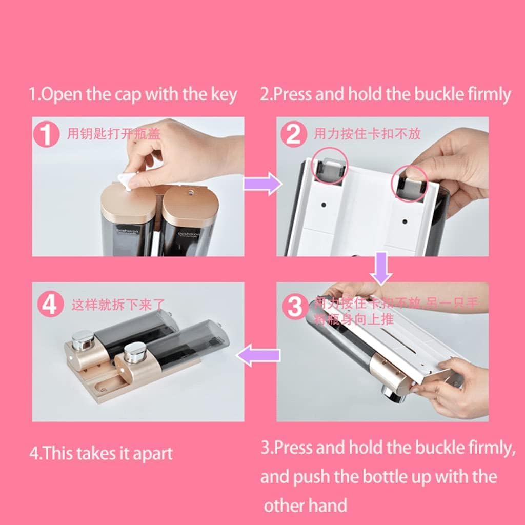 Wall Mounted Soap Dispenser Transparent Plastic Shower Liquid Dispenser for Bathroom Press Dispensing Bottle