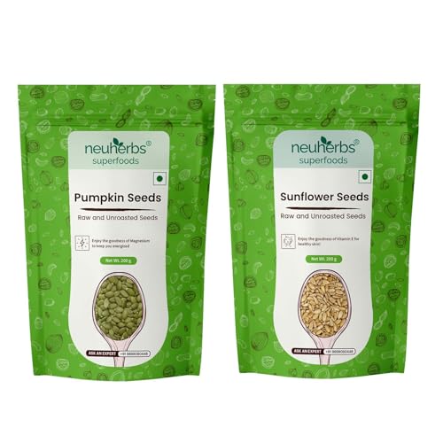 Image of Neuherbs Sunflower & Pumpkin Seeds Combo for Healthy heart, Restful sleep, Boosted energy and Weight management- (Sunflower seeds 200g + Pumpkin seeds 200g)