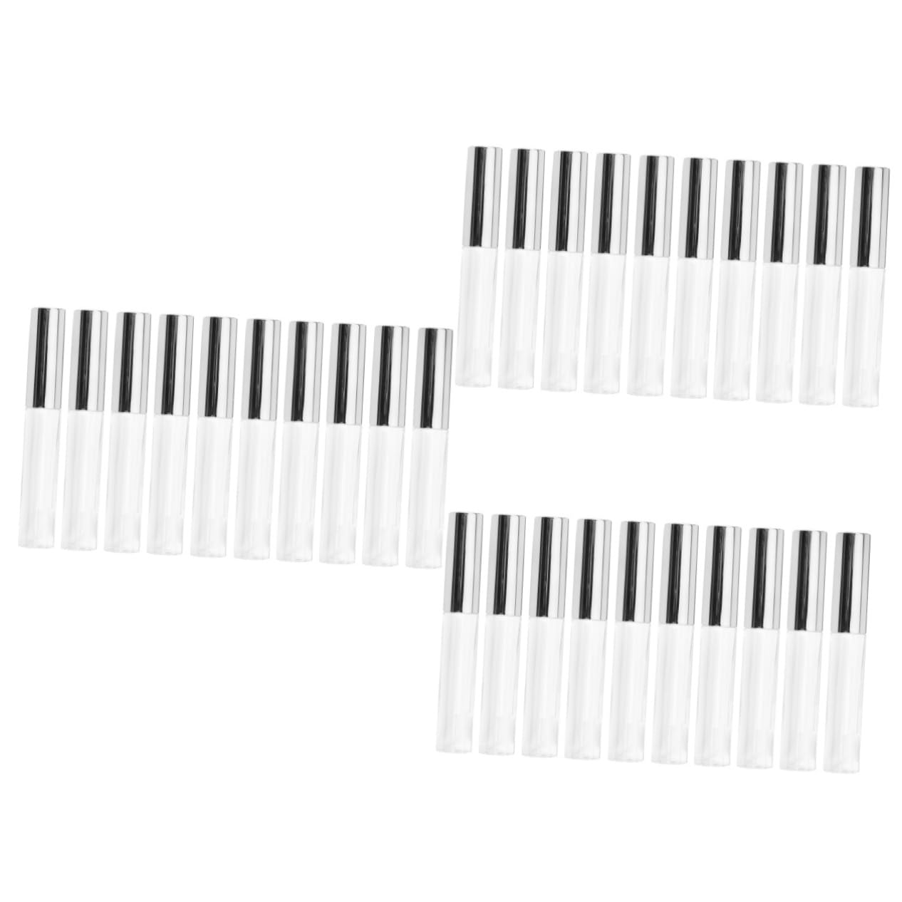 Angoily 30pezzi Tubi Vuoti Per Labbra Da Plastica Con Design Circolare e Finitura Argento Per Gloss e Colorazione Labbra