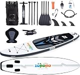 Zupapa Kit de planche de SUP gonflable de 366 cm - Planche de stand up paddle avec siège de kayak - Accessoires complets