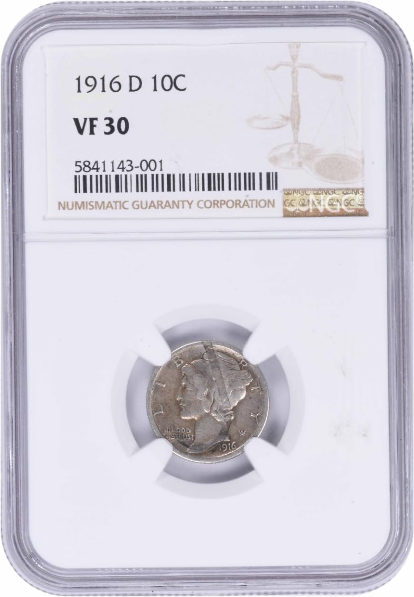 1916 D Mercury Dime NGC VF30