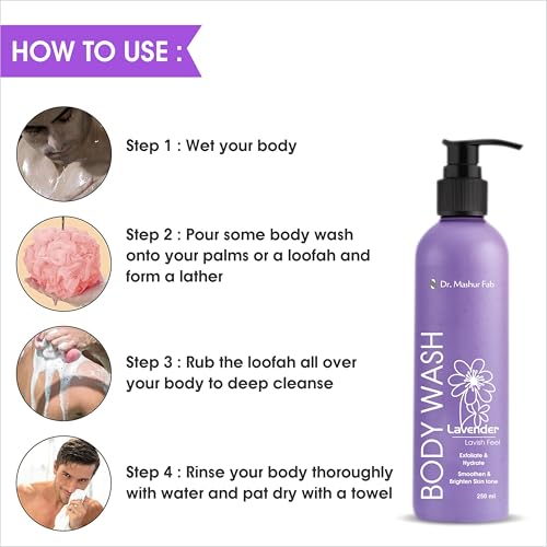 Image of MASHUR FAB Body Wash - Exfoliating & Hydrating Formula | Brightens Skin Tone | 250ml Multiple Fragrance (Pack of 1 Body Wash + Vitamin C Serum + Perfume)