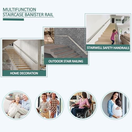 Main courante murale en acier inoxydable de 450cm pour escalier intérieur