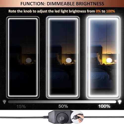 Image of 10FT Indoor Rope Lights, LED Vanity Lights for Mirror, Dimmable Rope Light Hollywood Style White Neon Rope Light for Makeup Vanity Table & Bathroom, Bedroom, Mirror not Included
