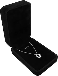 1 Pack Velvet Necklace Box Gift, Velvet Pendant Box Necklace Gift Box Chain Gift Box Black Jewelry Gift Box Necklace And Pendant Gift Box Necklace Case Box For Engagement Wedding Christmas Birthday