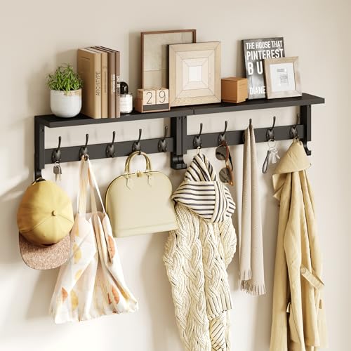 AMBIRD Coat Rack Wall Mount with Shelf, 17.1 Inches Coat