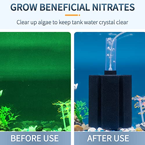 Image of Pawfly Aquarium Bio Sponge Filter Quiet Fish Foam Filter with Airline Tubing Suction Cups Check Valve Connectors and Control Valve Accessories for Betta Fry Shrimp Fish Tank up to 50 Gallon