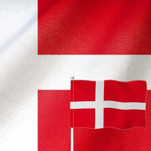 Drapeau du Danemark en toile de jute haut de gamme à double couture