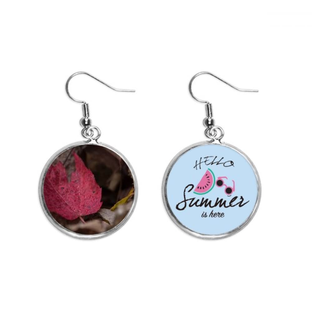 Pendientes de sandía Simpol Rojo accesorios de moda estival para orejas perforadas 5