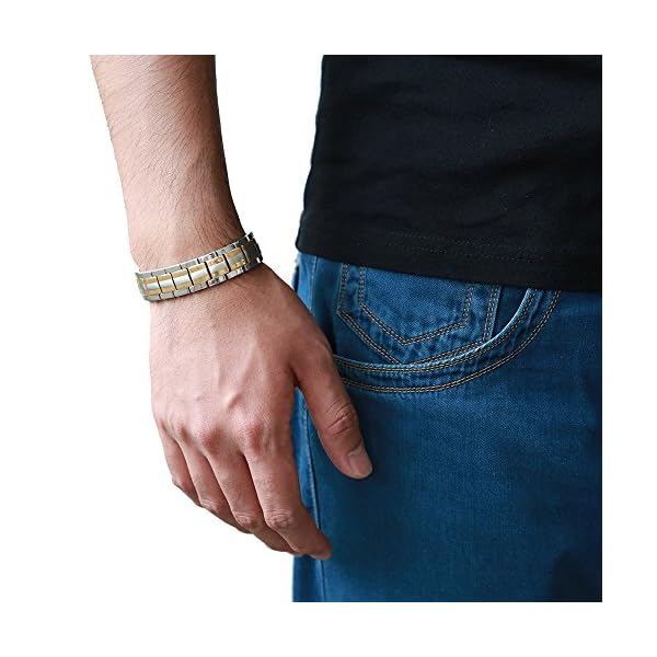 COOLSTEELANDBEYOND Steel Mens Jewelry Energy Link Bracelet with Free Link Removal Kit(CA) - Image 6