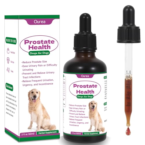 Prostate Health Drops for Dogs, Relieves Enlarged Prostate, Supports Urinary Tract Health Bladder Normal Frequency, Enhances Overall Immune, Herbal Liquid Supplement for Senior and Intact Male Dogs