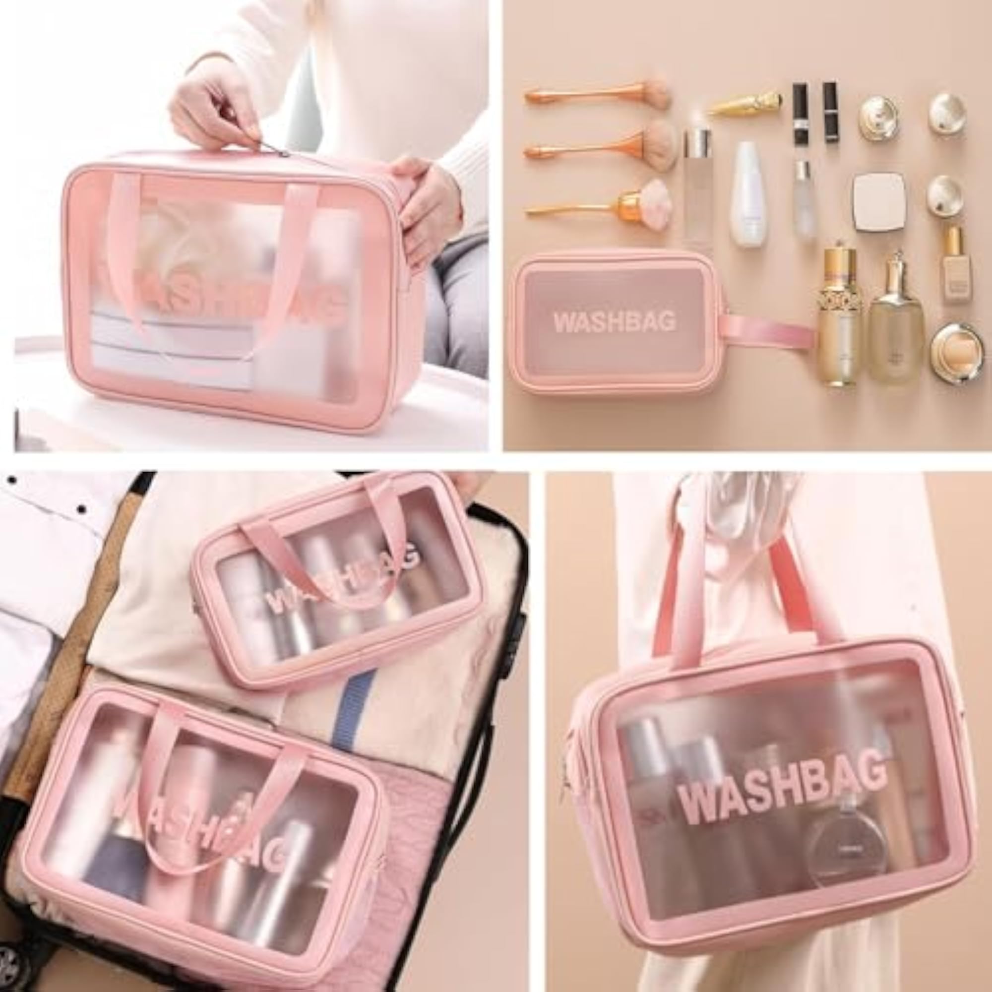 Pink Makeup Bag Cosmetic Bag for Travel