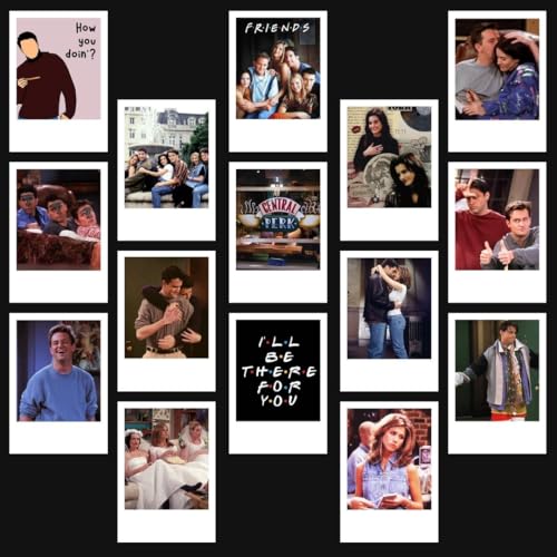 Image of Friends Poster | Friends Poster Polaroids (Set of 15) | Best Moments of Friends TV Show Mini Poster (8 x 6 cm) Posters for Phone Accessories, Bedroom, Office, Room Decoration (Friends)