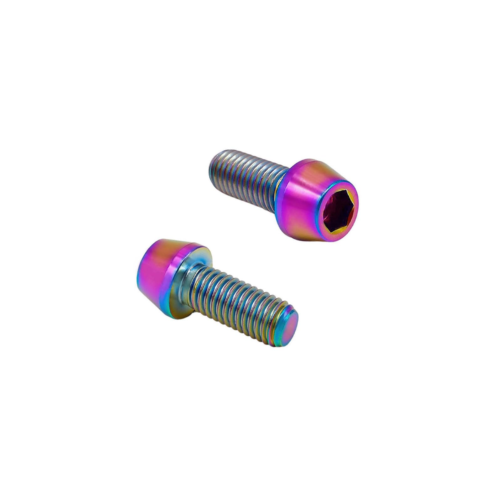 RISON-Titanium Bici Stelo Bulloni in Titanio M5x0.8x8mm, 5pcs Viti per Attacco Manubrio Bicicletta, Vite a Testa Conica Viti Fisse per Stelo Bici, Vite di Fermo Vite per Gambo per MTB/Bici da Strada