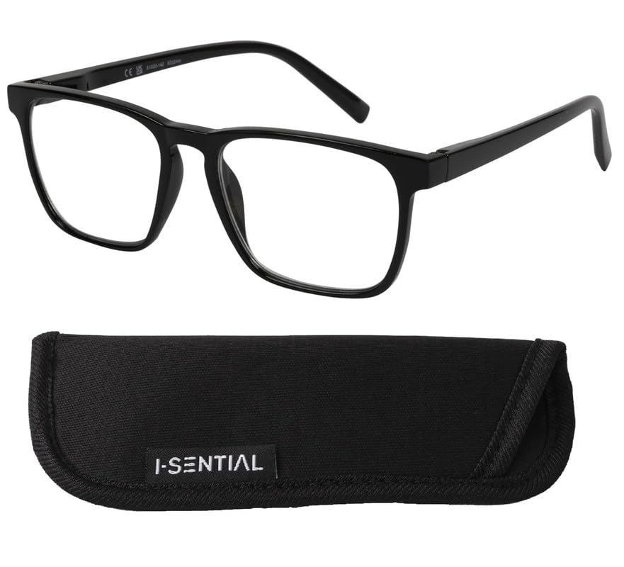 I-Sential Bifocal Reading Glasses & Case Sprung Hinges Designer Frame Mens Womens Readers UK