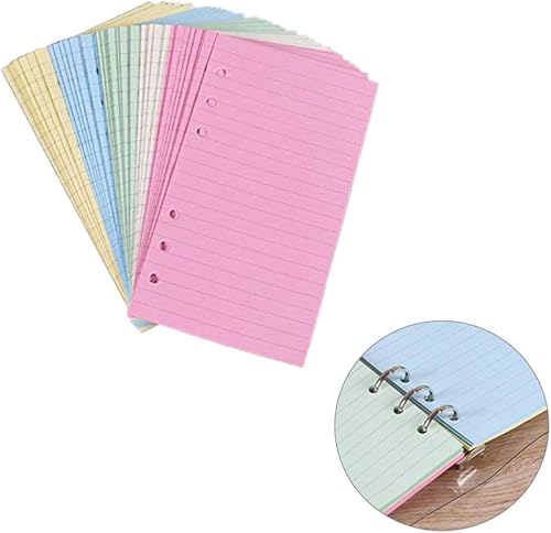 Miniatura 4 de A6 - Recambios de papel de hojas sueltas de 6 agujeros, 50 hojas/100 páginas, papel de relleno forrado para planificador, diario, cuaderno, varios
