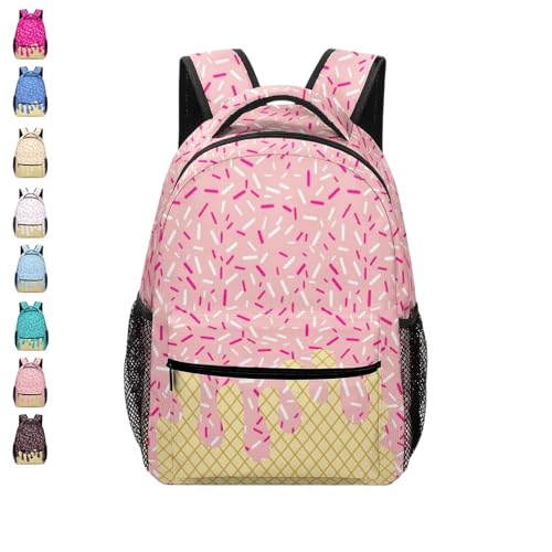 Ice Cream Backpack,Kawaii Shoulder Bagpacks Cute Large Capacity,Lightweight Bags for Travel Hiking Camping (Light Pink)