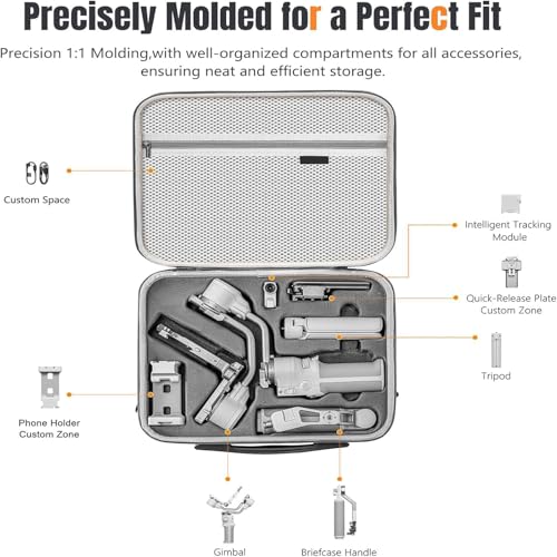 Image of RS 4 Mini Carrying Case, Portable PU Leather Storage Case Travel Shoulder Bag for DJI Ronin RS4 Mini Gimbal Stabilizer and Accessories