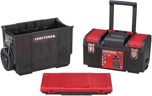 Miniatura 2 de CRAFTSMAN 19-in. 3-in-1 Rolling Tool Box with Wheels, Red, Plastic, Lockable (CMST18614)