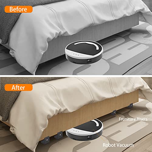 Adjustable Bed Risers 4 Inch,Furniture Risers With Screw Clamp,4Pcs Couch Risers Fit For Furniture Thickness 0-1.6”,Elevation In Heights 4" Heavy Duty Risers For Table,Supports 20000 Lbs(Black) #TOP4