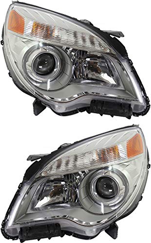 Garage-Pro Headlight Assembly Compatible with 2010-2015 Chevrolet Equinox Composite, Halogen, Projector Type, Set of 2, Driver and Passenger Side