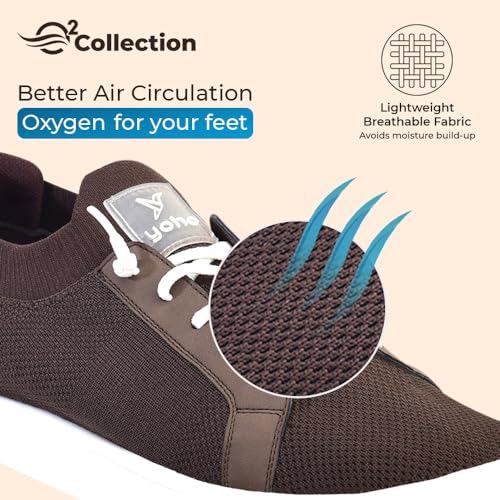 Image of YOHO Trip Sneakers for Men | Stylish Casual Shoes with Elastic Laces | Comfortable, Stretchable & Ultra-Lightweight | Premium Breathable Mesh Fabric