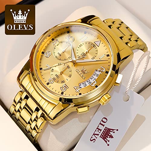 Image of OLEVS Watch Men Luxury Dress Stainless Steel Date Analog Watch Waterproof