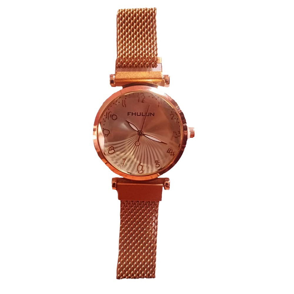 Rockcity Traders | Girls Magnet Watch | Trendy Rose Gold Magnet Chain Watch | Favorite Gift for Womens,Girls, Ladies | Best Watch for Office, Party, Regular Use| Pack of 1 Rose Gold Magnet Watch (B09MZSCLQZ) Amazon Price History, Amazon Price Tracker