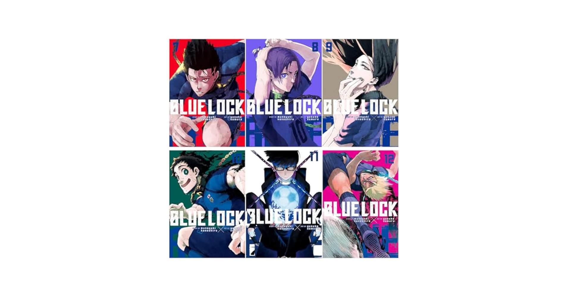 英語版　box ×7 Blue Lock Manga Series 6 Books Set (Vol. 7 - Vol. 12