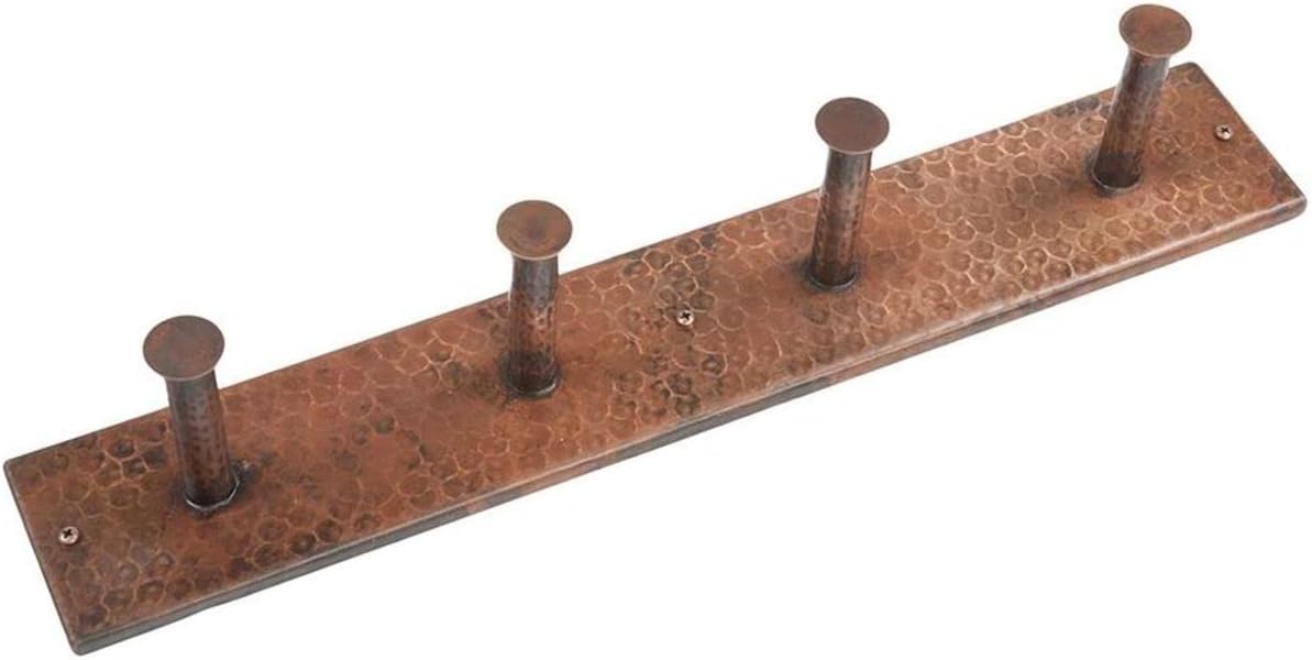 Premier Copper ProductsRH4 Hand Hammered Copper Quadruple Robe / Towel Hook, Oil Rubbed Bronze