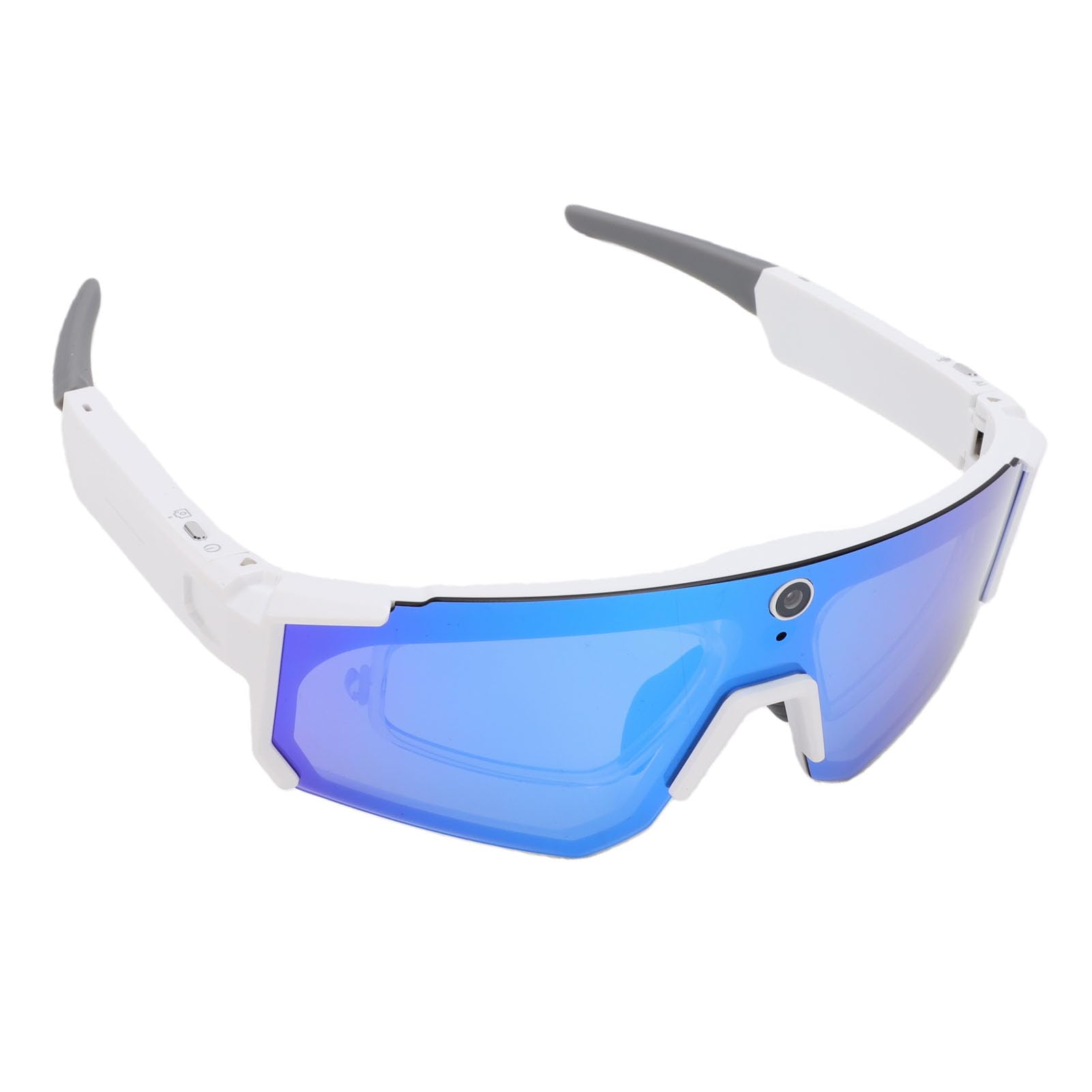 Tonysa Occhiali da Ciclismo Intelligenti con Intelligenza Artificiale 4K, Fotocamera HD da 8 MP, Bluetooth, Controllo Vocale e Stabilizzazione EIS, Ideali per Sci, Ciclismo Ed (Bianco Blu)